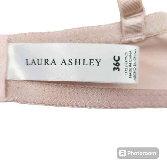Laura Ashley Powder Pink Lightly Padded Wireless Comfy Bra 36C Style #8379-28 - Picture 9 of 12